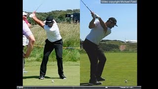 Jon Rahm golf swing  Long Iron faceon amp downtheline July 2017 [upl. by Schnurr]