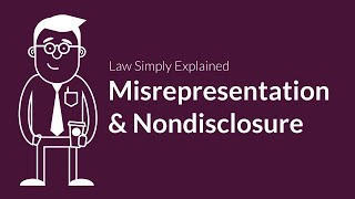 Misrepresentation and Nondisclosure  Contracts  Defenses amp Excuses [upl. by Arriet]