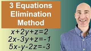 Solving Systems of 3 Equations Elimination [upl. by Ennaid]