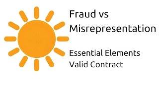 Fraud vs Misrepresentation  Other Essential Elements of a Valid Contract  CA CPT  CS amp CMA [upl. by Auqkinahs]